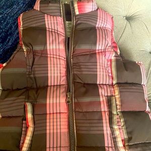 Chocolate/Pink Plaid Vest